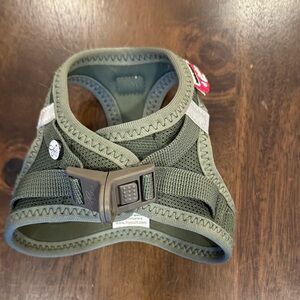 Green Dog Harness with Reflective Straps